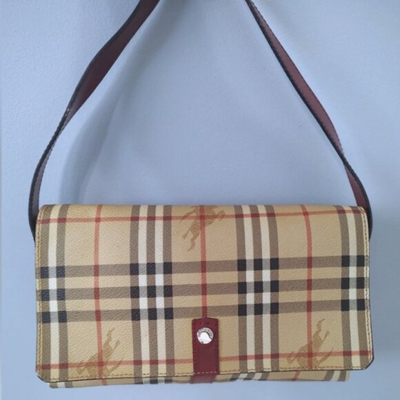 Burberry nova check PVC/leather shoulder bag w/COA EUC - Picture 1 of 14